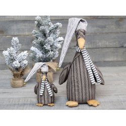 Drstopper Gustav Gs mocca/ brune striber med strikket halstrklde og hue 